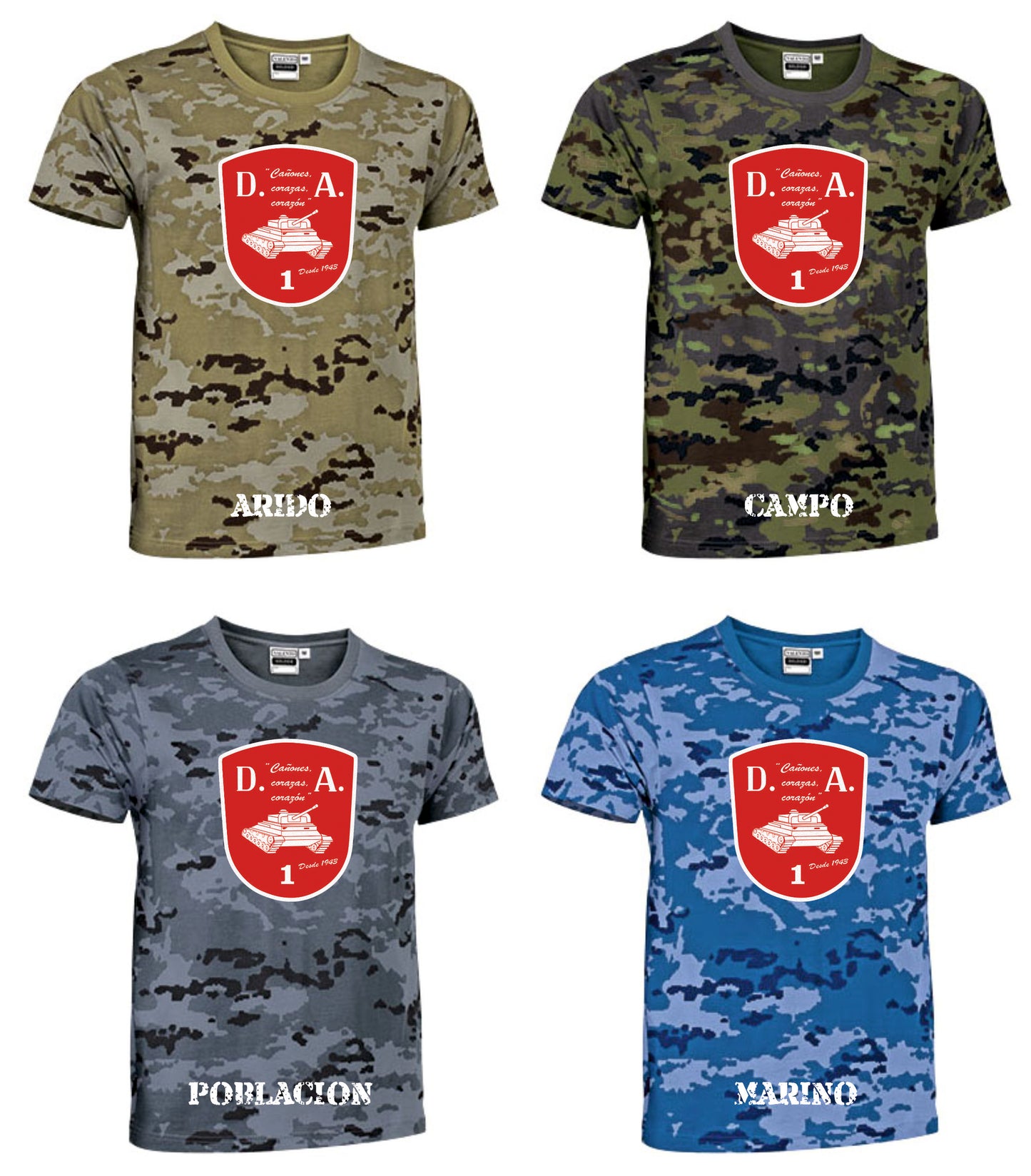 Camiseta D.A. lema camuflaje.
