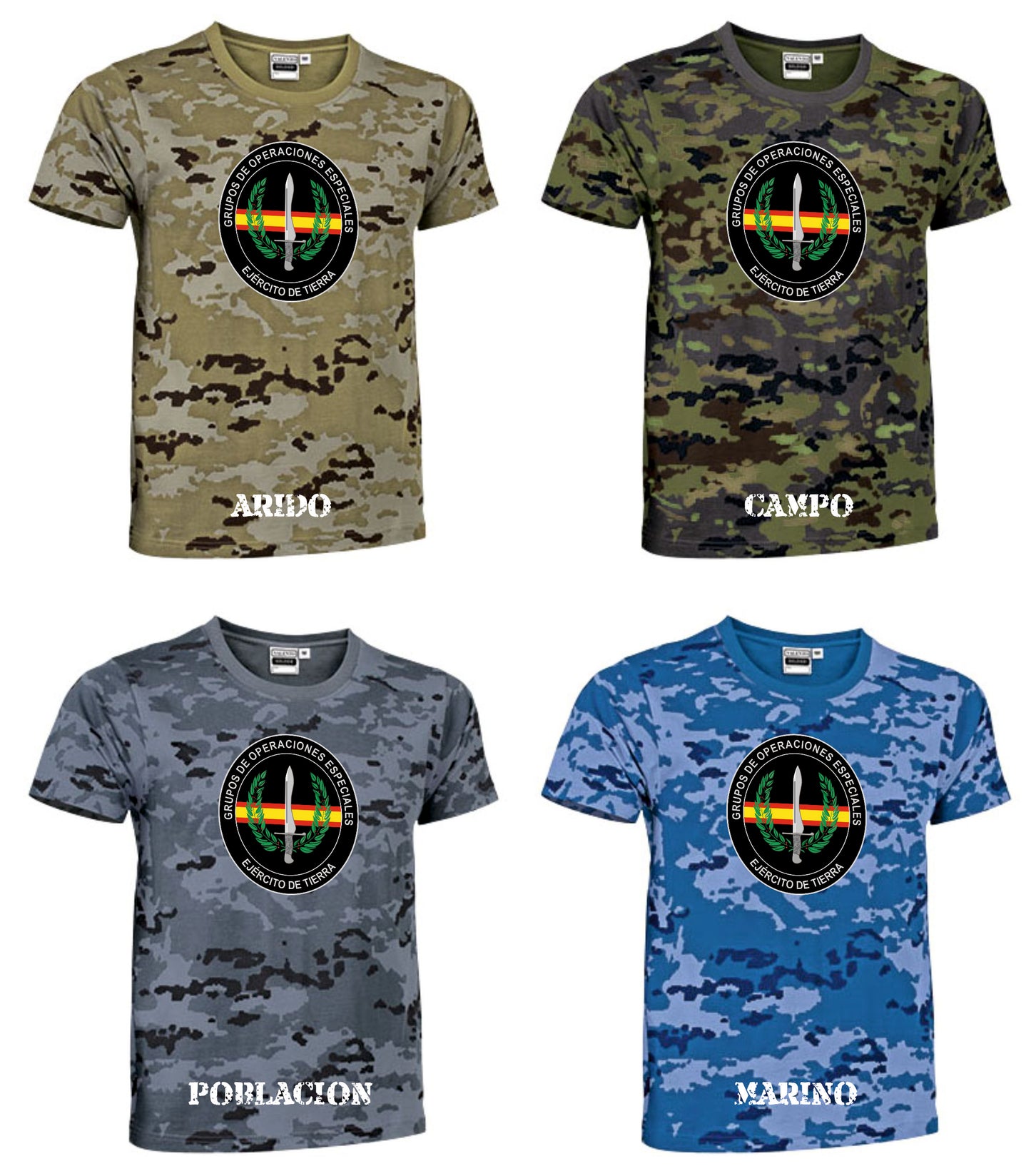 Camiseta emblema G.O.E. camuflaje.