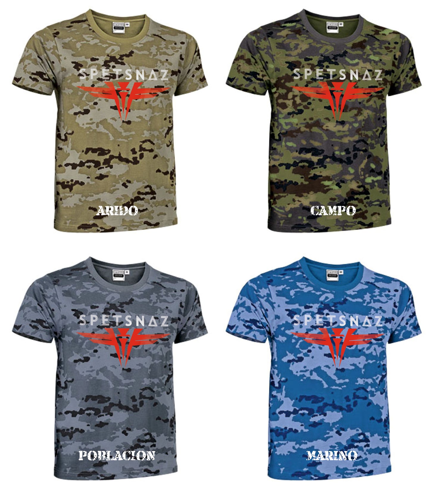 Camiseta Rusia SPETSNAZ camuflaje.