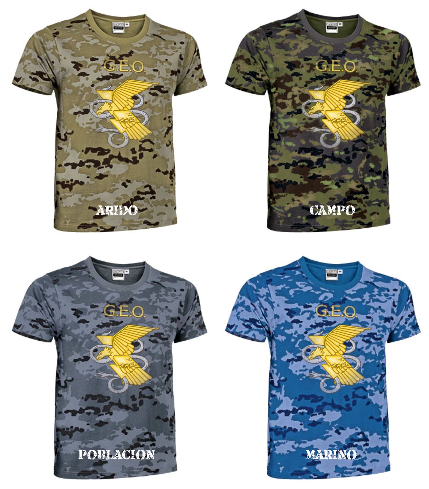 Camiseta águila G.E.O. camuflaje.
