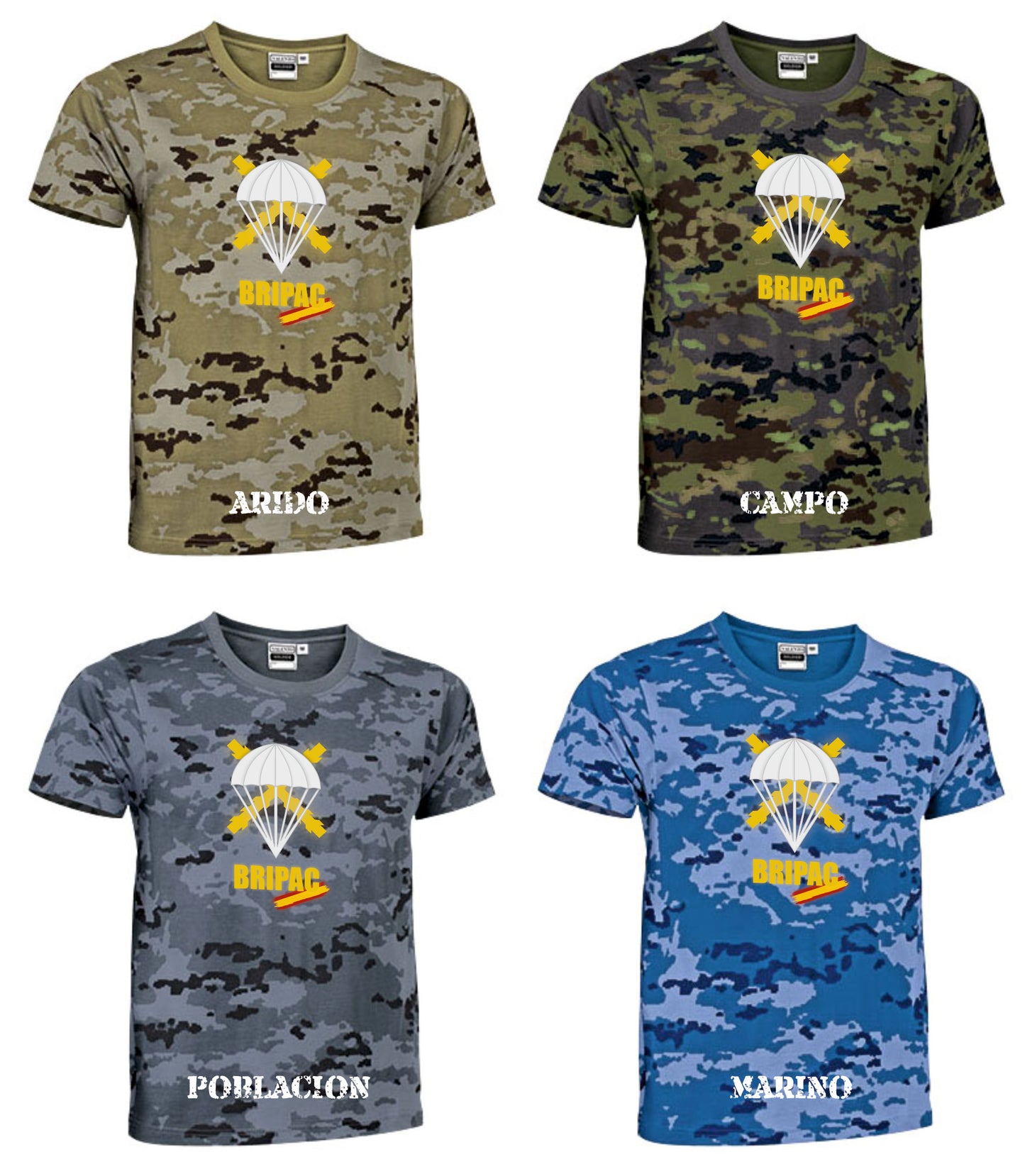 Camiseta BRIPAC escudo oficial camuflaje.