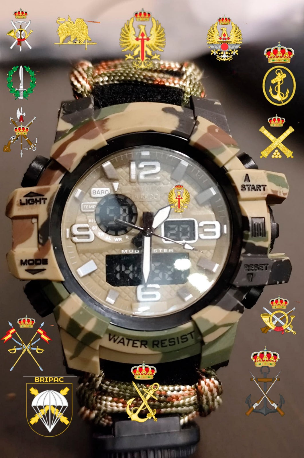 Reloj táctico militar CAMUFLAGE personalizado.