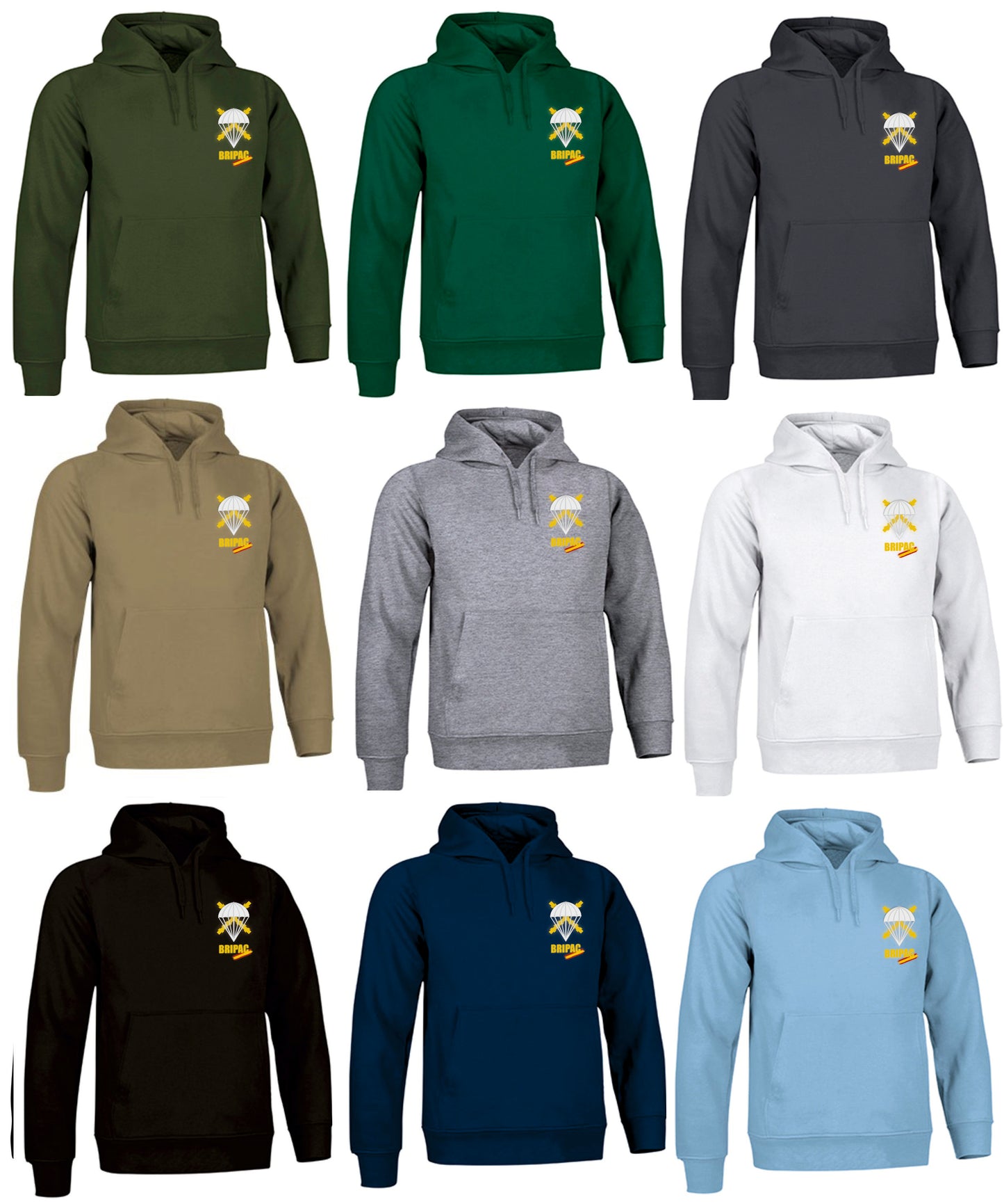Sudadera capucha BRIPAC escudo oficial.