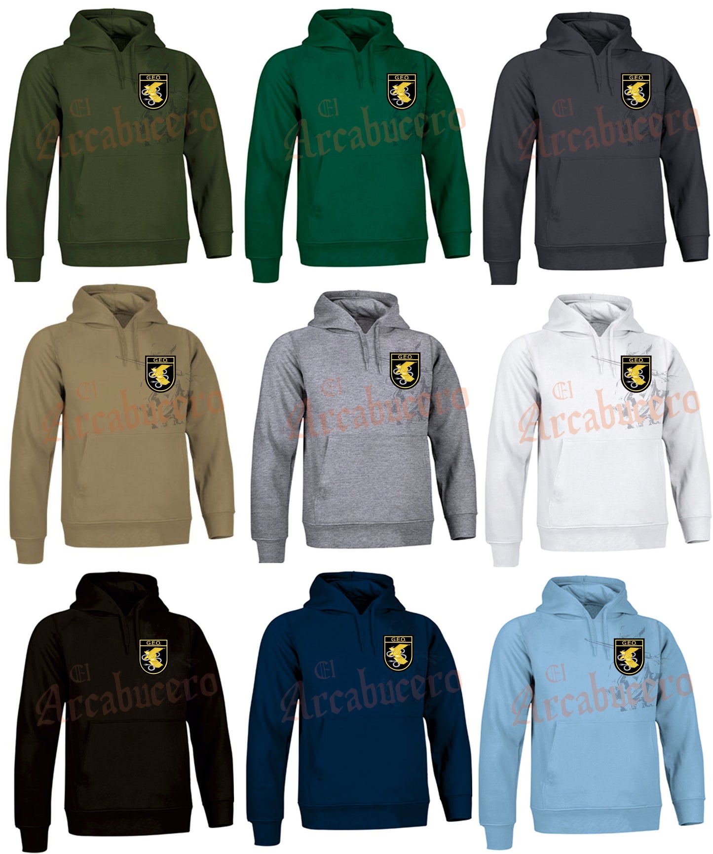 Sudadera capucha G.E.O. escudo.