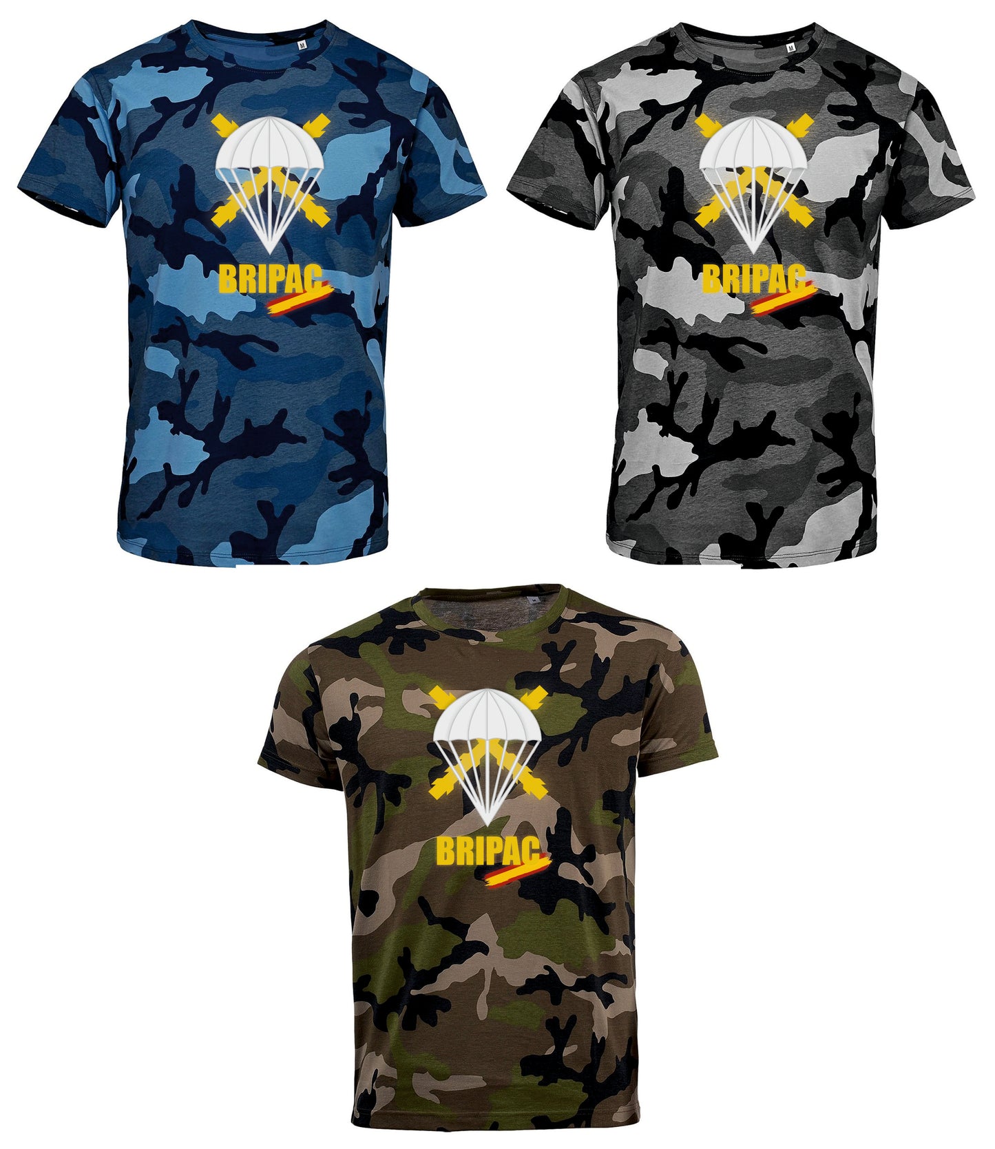 Camiseta BRIPAC escudo oficial camuflaje.