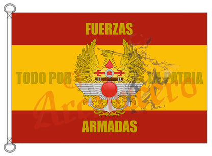 Bandera emblema tres ejércitos.