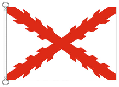 Bandera Cruz de Borboña enseña naval y militar de la Monarquía Hispánica.