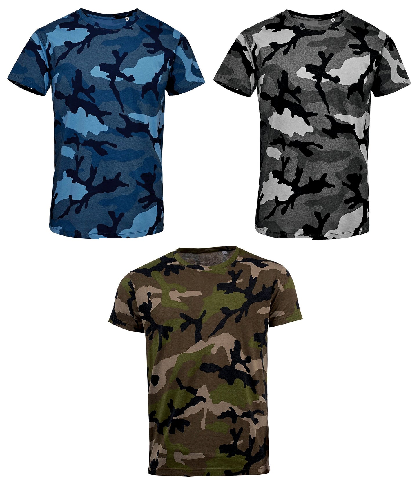 Camisetas camuflaje (sin grabados).