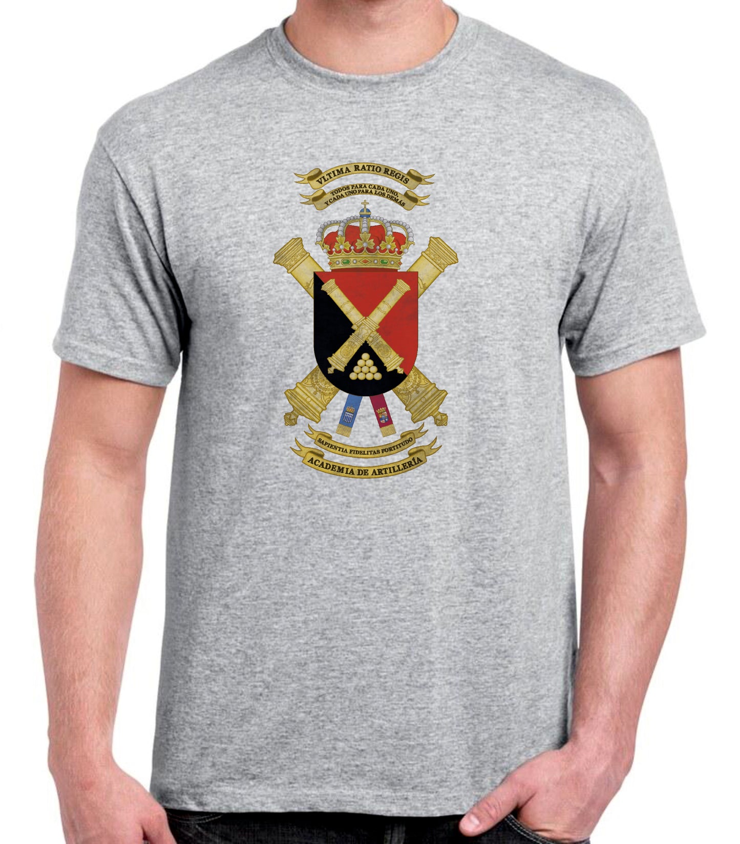 Camiseta Academia Artillería escudo oficial.