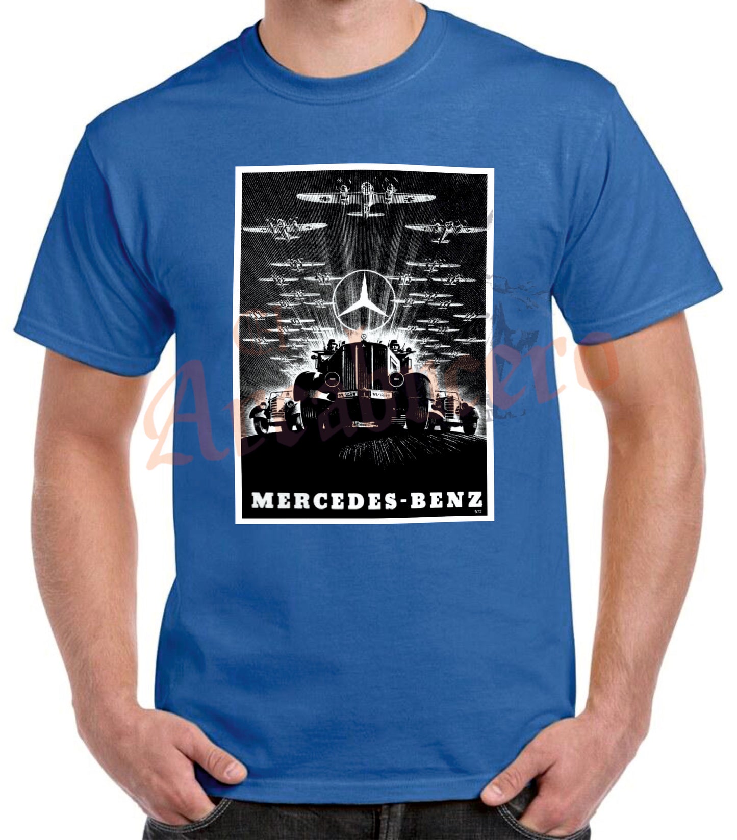 Camiseta ALEMANIA MERCEDES-BENZ cartel propaganda 1941.