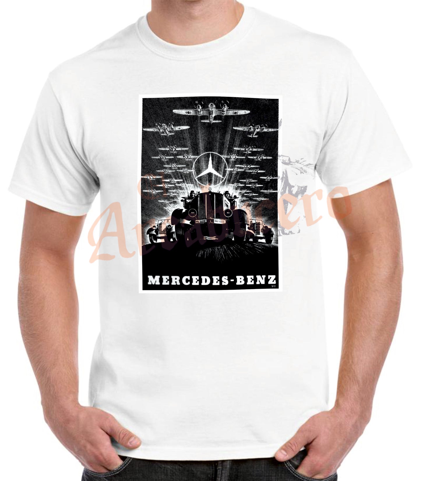 Camiseta ALEMANIA MERCEDES-BENZ cartel propaganda 1941.