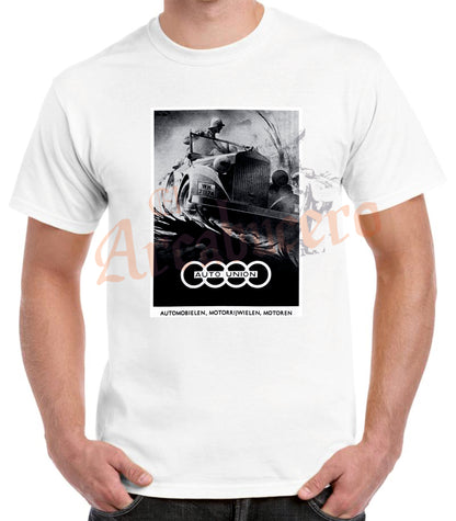 Camiseta ALEMANIA AUTO UNION cartel propaganda años 30.
