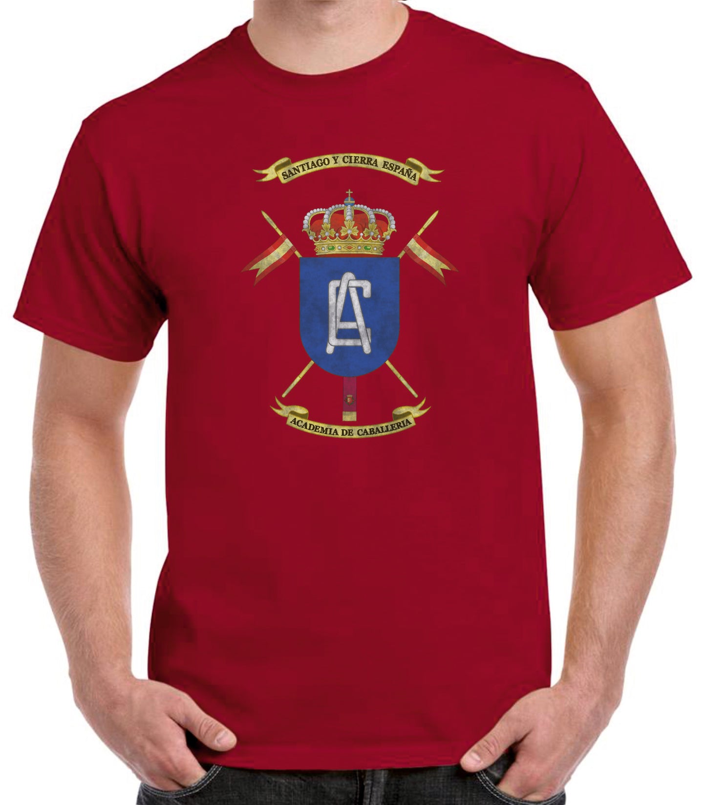 Camiseta Academia de Caballería escudo oficial.