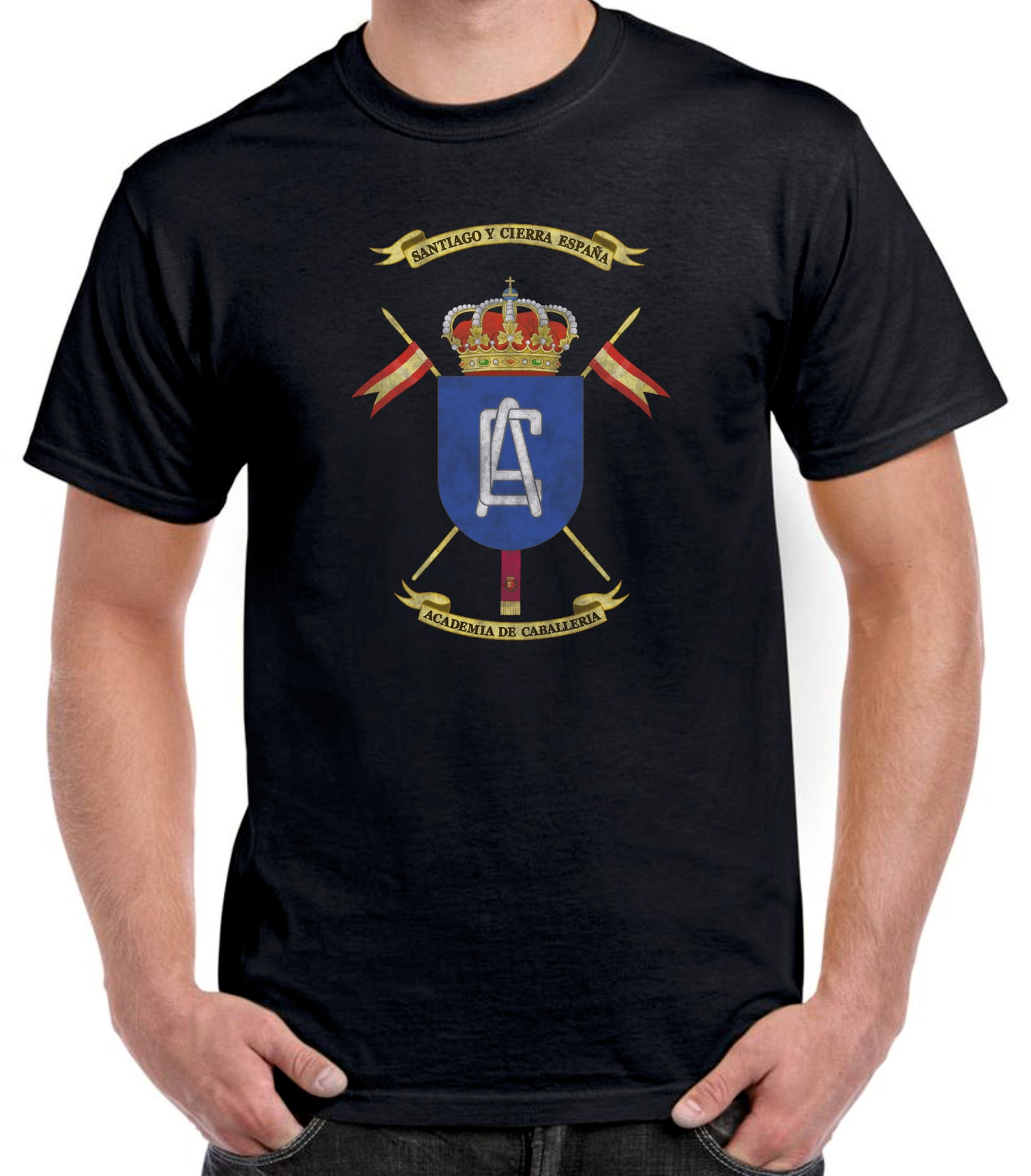 Camiseta Academia de Caballería escudo oficial.