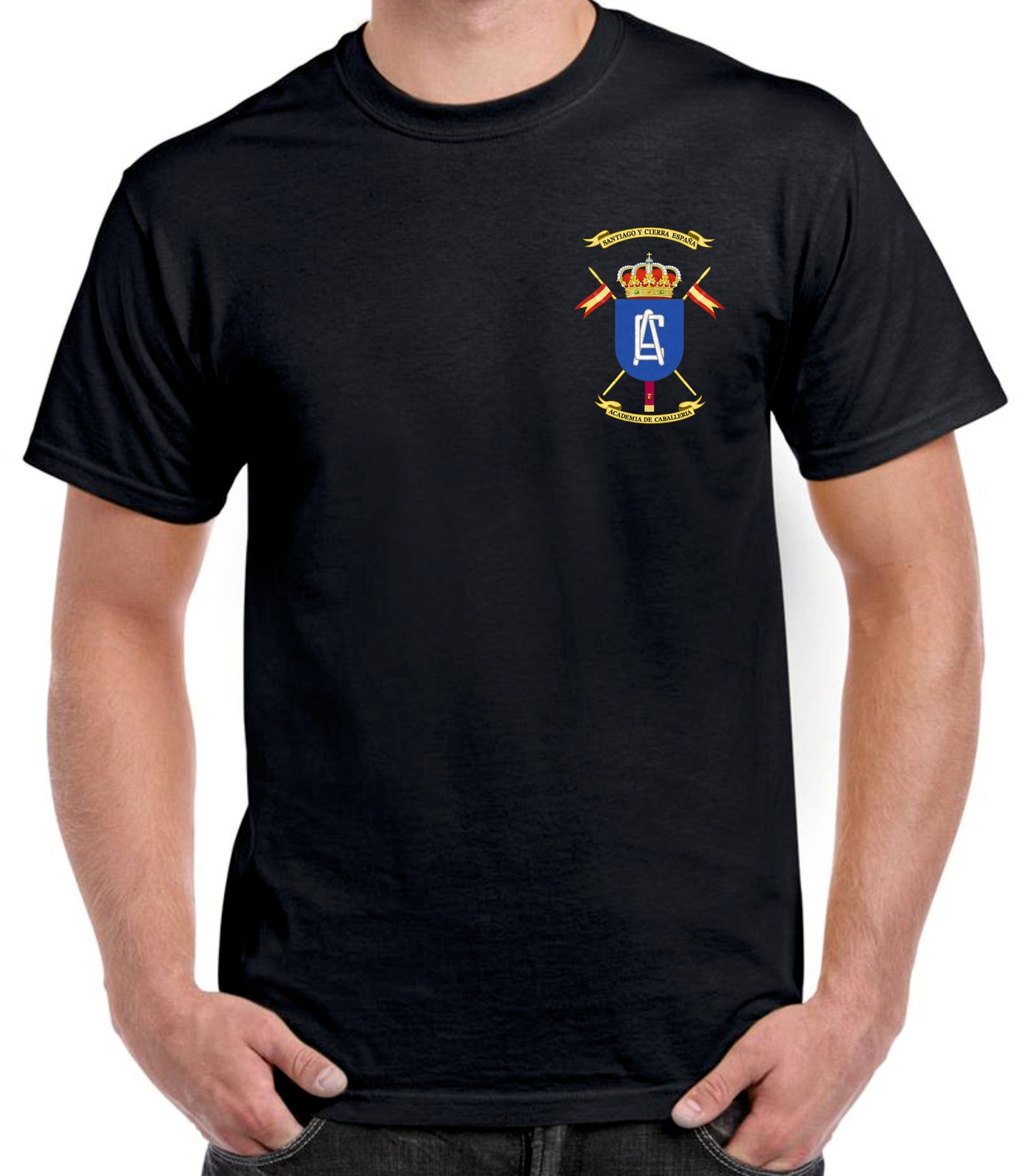 Camiseta Academia de Caballería escudo oficial.
