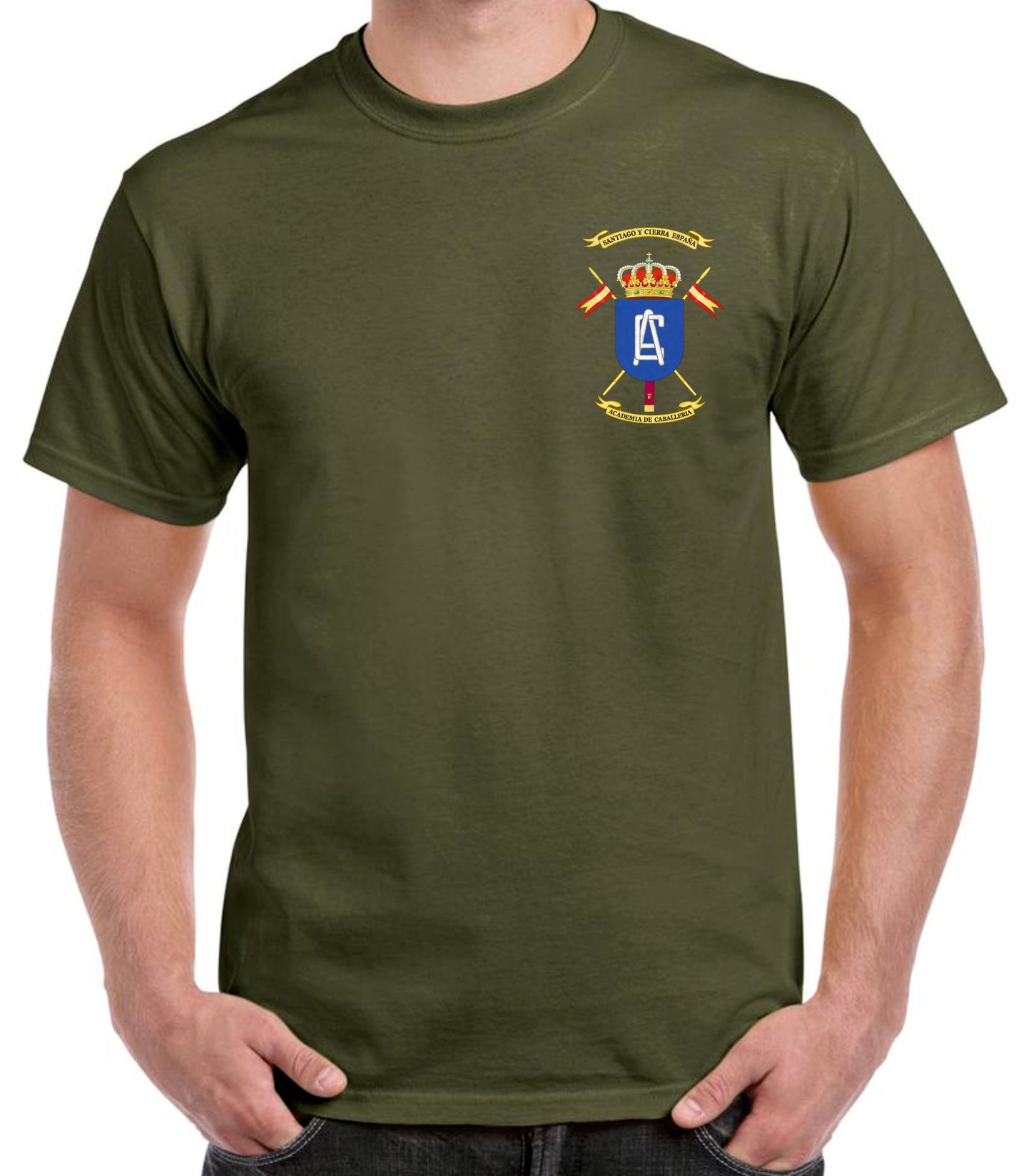 Camiseta Academia de Caballería escudo oficial.