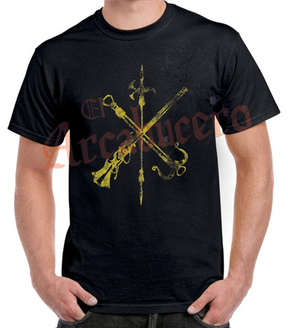 Camiseta emblema Legión Española amarillo.