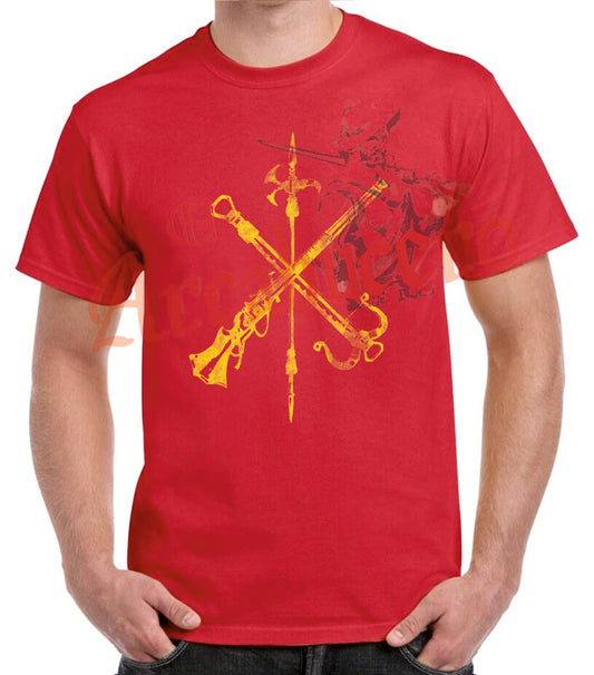 Camiseta emblema Legión Española amarillo.