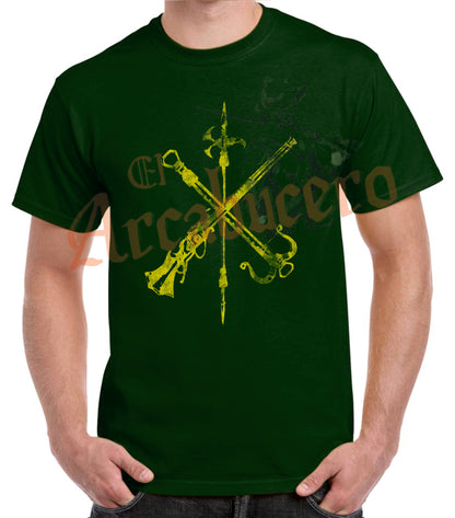 Camiseta emblema Legión Española amarillo.