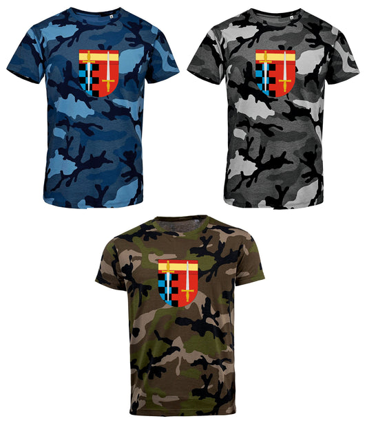 Camiseta Reservistas Voluntarios escudo camuflaje.