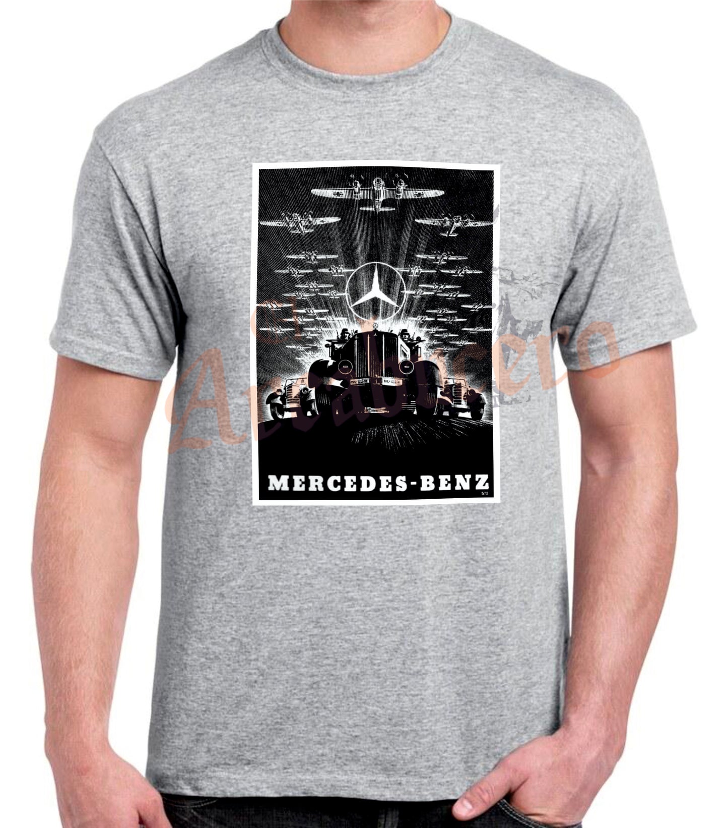 Camiseta ALEMANIA MERCEDES-BENZ cartel propaganda 1941.