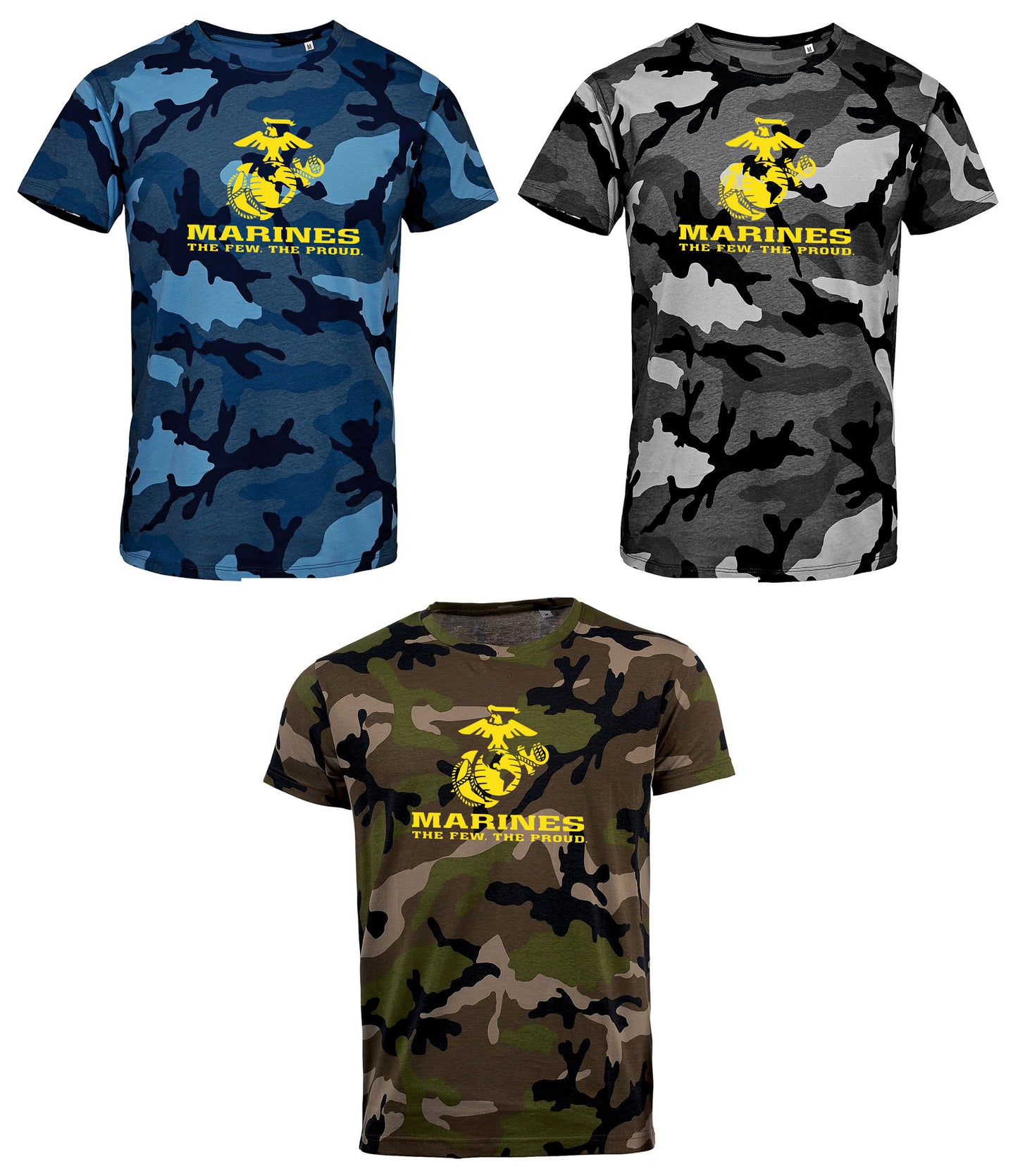 Camiseta USA emblema marines camuflaje.