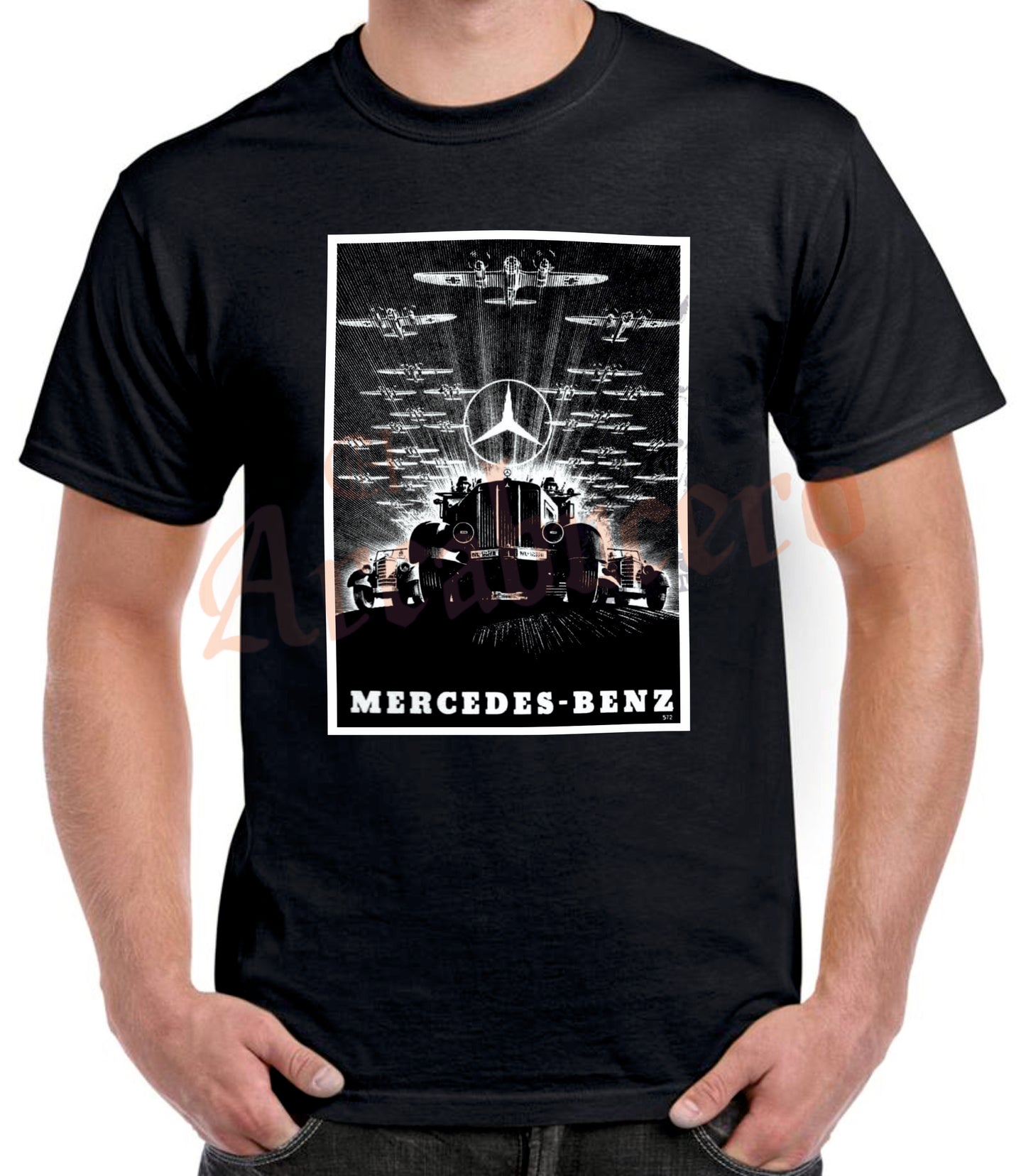 Camiseta ALEMANIA MERCEDES-BENZ cartel propaganda 1941.