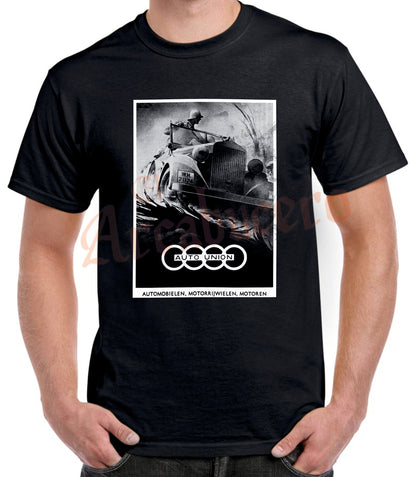 Camiseta ALEMANIA AUTO UNION cartel propaganda años 30.
