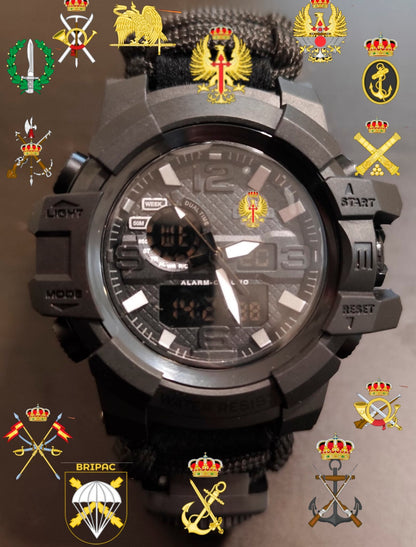 Reloj táctico militar NEGRO personalizado.