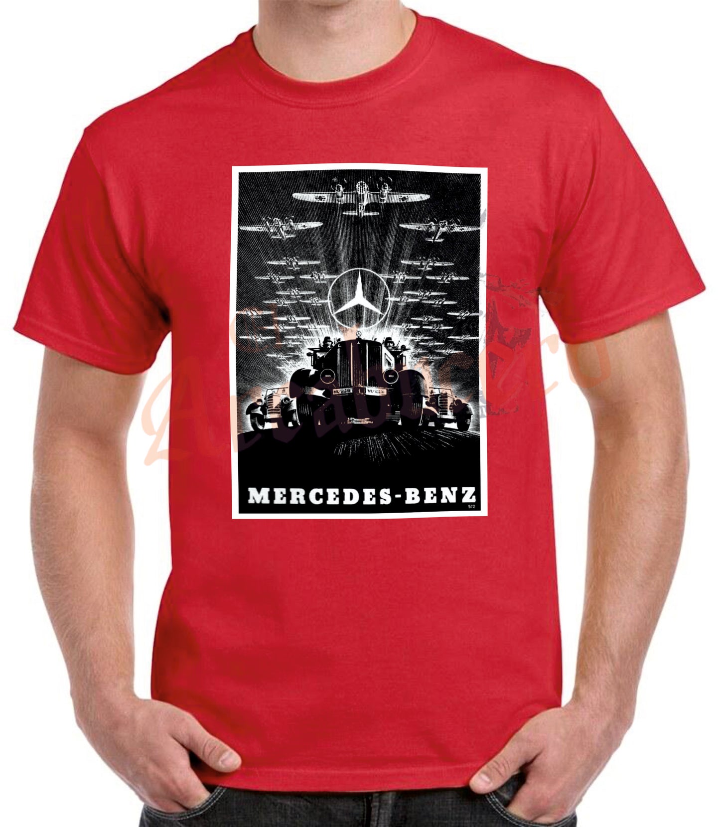 Camiseta ALEMANIA MERCEDES-BENZ cartel propaganda 1941.