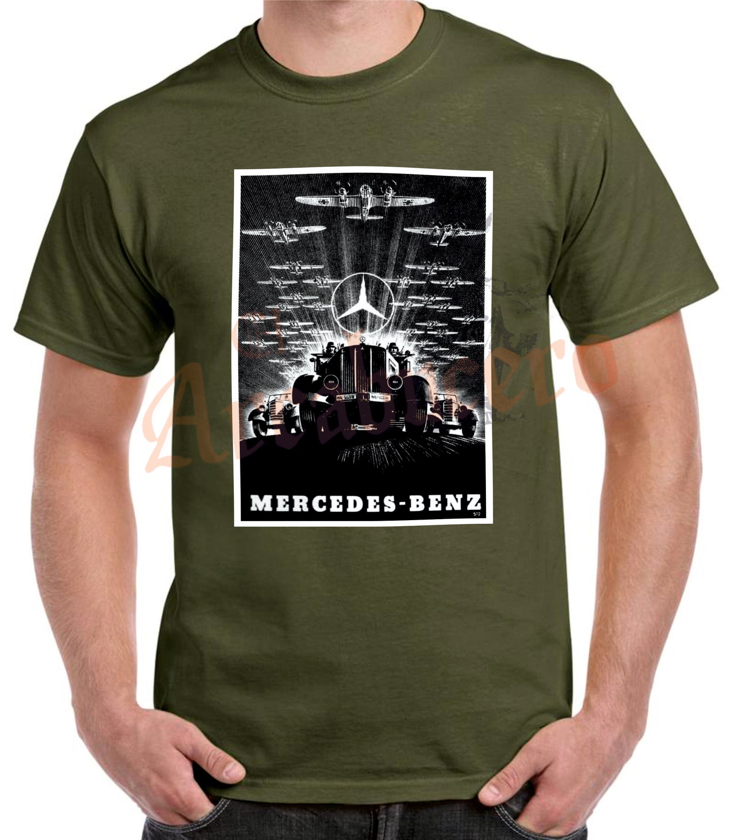 Camiseta ALEMANIA MERCEDES-BENZ cartel propaganda 1941.